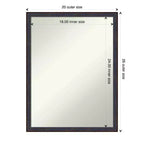 20" x 26" Non-Beveled Scoop Wood Bathroom Wall Mirror - Dark Bronze Finish