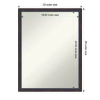 20" x 26" Non-Beveled Scoop Wood Bathroom Wall Mirror - Dark Bronze Finish