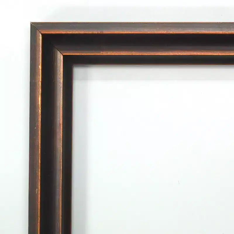 20" x 26" Non-Beveled Scoop Wood Bathroom Wall Mirror - Dark Bronze Finish