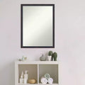 20" x 26" Non-Beveled Scoop Wood Bathroom Wall Mirror - Dark Bronze Finish