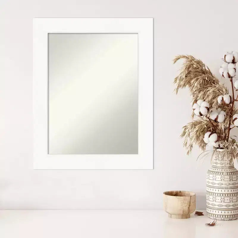 24" x 30" Non-Beveled Cabinet White Wall Mirror
