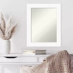 24" x 30" Non-Beveled Cabinet White Wall Mirror
