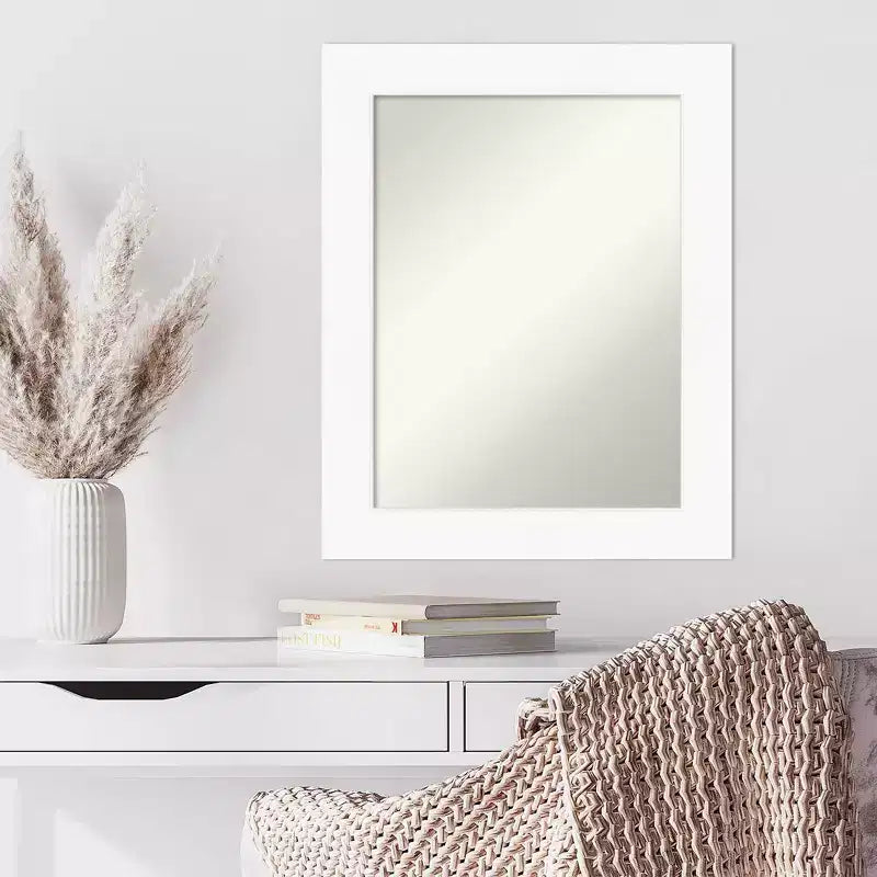 24" x 30" Non-Beveled Cabinet White Wall Mirror