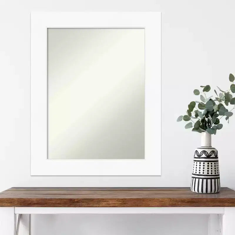 24" x 30" Non-Beveled Cabinet White Wall Mirror