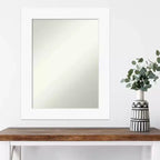 24" x 30" Non-Beveled Cabinet White Wall Mirror