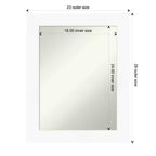 24" x 30" Non-Beveled Cabinet White Wall Mirror