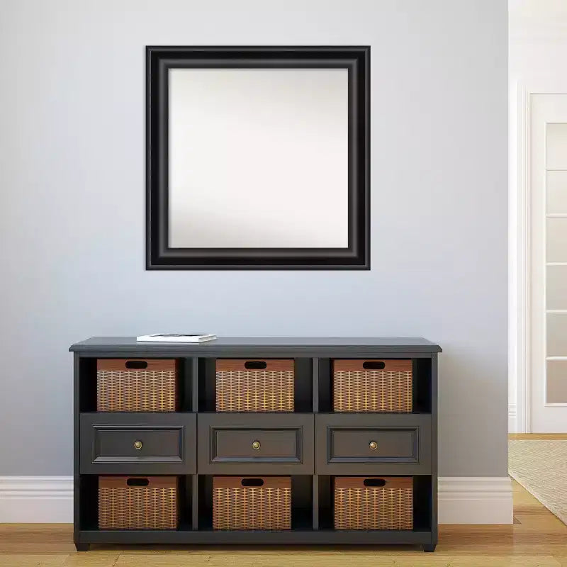 Framed Square Wall Mirror - Grand Black