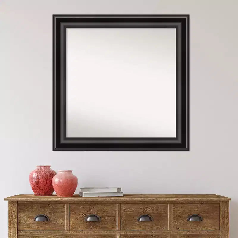 Framed Square Wall Mirror - Grand Black