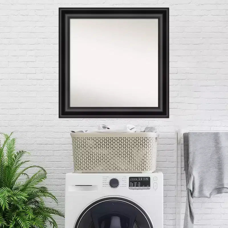 Framed Square Wall Mirror - Grand Black
