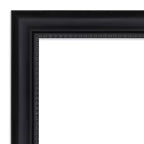 41" x 29" Non-Beveled Black Framed Wall Mirror - Modern Rectangular Polystyrene Frame, Includes Mounting Hardware