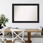 41" x 29" Non-Beveled Black Framed Wall Mirror - Modern Rectangular Polystyrene Frame, Includes Mounting Hardware