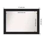 41" x 29" Non-Beveled Black Framed Wall Mirror - Modern Rectangular Polystyrene Frame, Includes Mounting Hardware