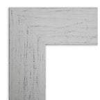 40" x 28" Non-Beveled Shiplap White Wood Bathroom Wall Mirror with Mounting Hardware