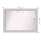 40" x 28" Non-Beveled Shiplap White Wood Bathroom Wall Mirror with Mounting Hardware
