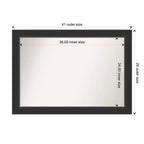 41" x 29" Non-Beveled Corvino Black Wood Bathroom Wall Mirror - Modern Rectangle, Wall Mount, Wood Frame