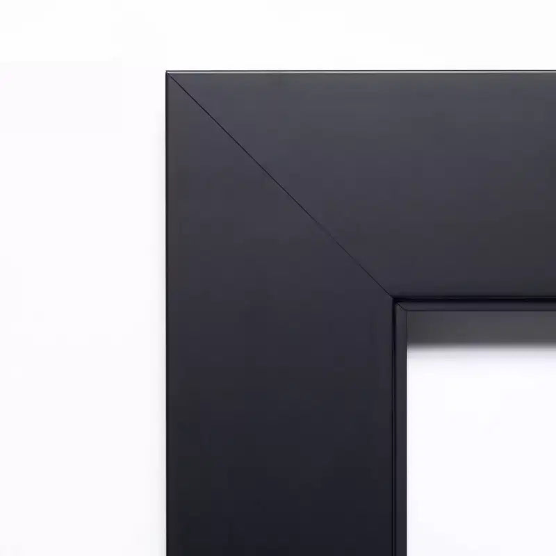 41" x 29" Non-Beveled Corvino Black Wood Bathroom Wall Mirror - Modern Rectangle, Wall Mount, Wood Frame