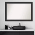41" x 29" Non-Beveled Corvino Black Wood Bathroom Wall Mirror - Modern Rectangle, Wall Mount, Wood Frame