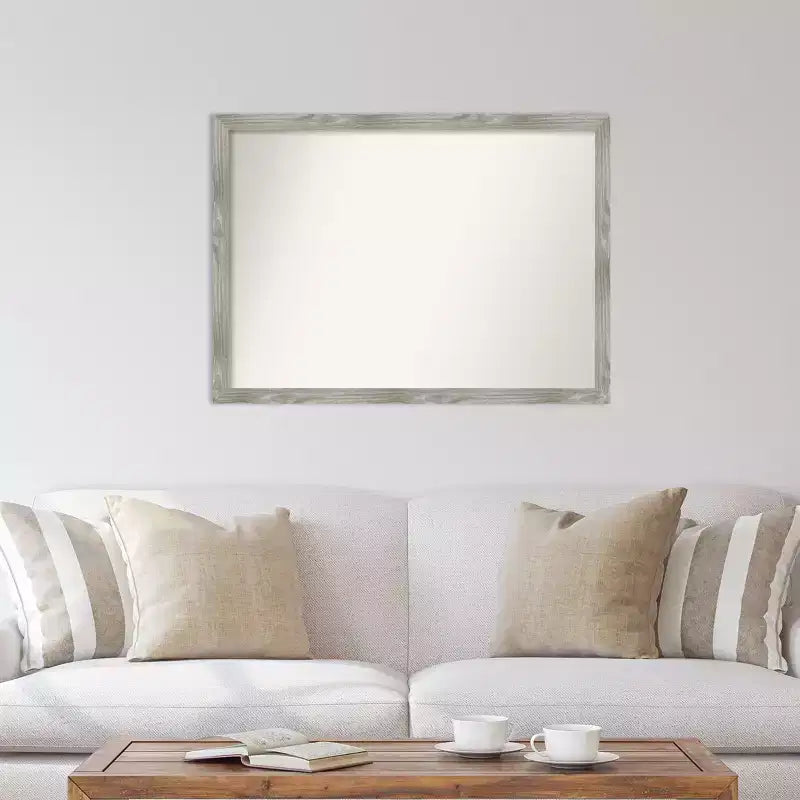 41" x 30" Non-Beveled Dove Greywash Square Wall Mirror