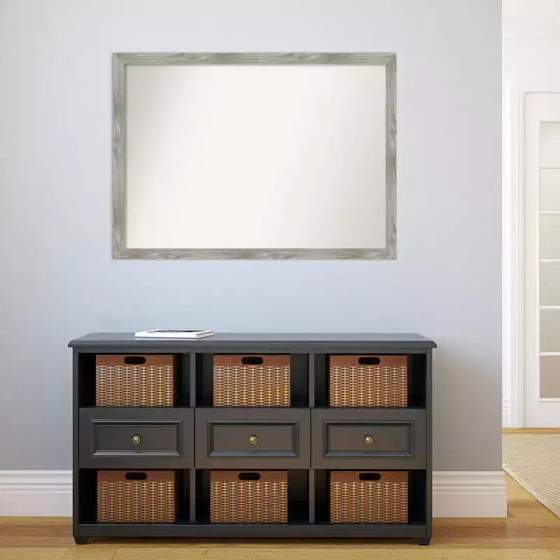41" x 30" Non-Beveled Dove Greywash Square Wall Mirror