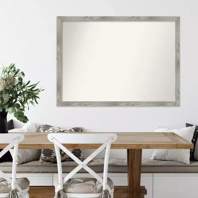 41" x 30" Non-Beveled Dove Greywash Square Wall Mirror