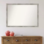 41" x 30" Non-Beveled Dove Greywash Square Wall Mirror