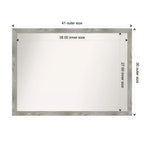 41" x 30" Non-Beveled Dove Greywash Square Wall Mirror