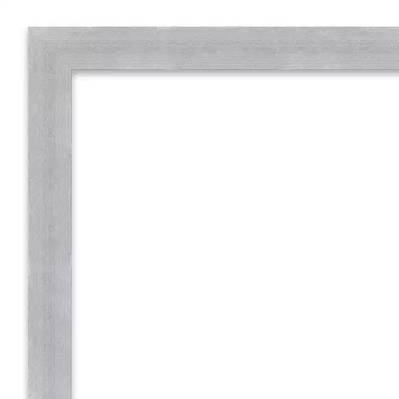 40" x 29" Non-Beveled Brushed Nickel Narrow Frame Wall Mirror - Modern Rectangle, Polystyrene Frame
