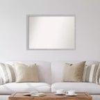 40" x 29" Non-Beveled Brushed Nickel Narrow Frame Wall Mirror - Modern Rectangle, Polystyrene Frame