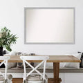 40" x 29" Non-Beveled Brushed Nickel Narrow Frame Wall Mirror - Modern Rectangle, Polystyrene Frame