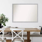 40" x 29" Non-Beveled Brushed Nickel Narrow Frame Wall Mirror - Modern Rectangle, Polystyrene Frame