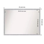 40" x 29" Non-Beveled Brushed Nickel Narrow Frame Wall Mirror - Modern Rectangle, Polystyrene Frame