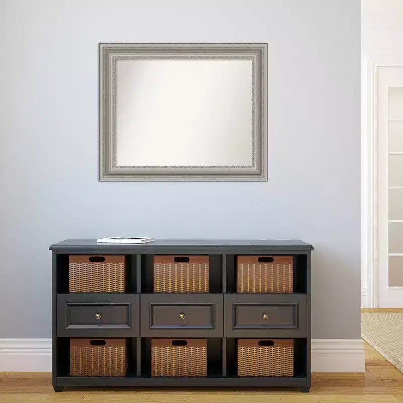 27.5" x 33.5" Silver Framed Rectangular Wall Mirror