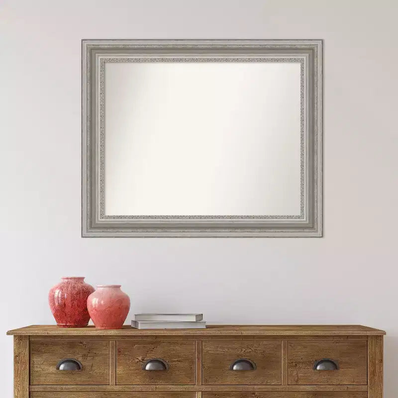 27.5" x 33.5" Silver Framed Rectangular Wall Mirror