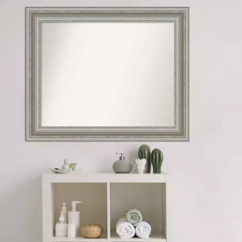 27.5" x 33.5" Silver Framed Rectangular Wall Mirror