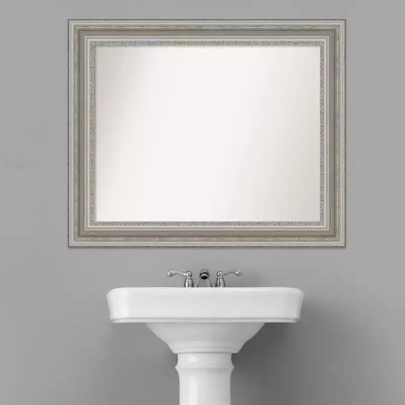 27.5" x 33.5" Silver Framed Rectangular Wall Mirror