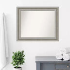 27.5" x 33.5" Silver Framed Rectangular Wall Mirror
