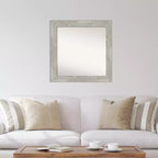 32" x 32" Non-Beveled Dove Gray Wash Square Wall Mirror