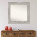 32" x 32" Non-Beveled Dove Gray Wash Square Wall Mirror
