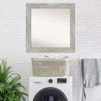 32" x 32" Non-Beveled Dove Gray Wash Square Wall Mirror