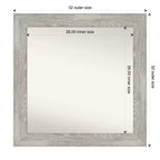 32" x 32" Non-Beveled Dove Gray Wash Square Wall Mirror