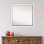 29" x 29" Non-Beveled Square Wall Mirror - Modern Polystyrene Frame with Mounting Hardware