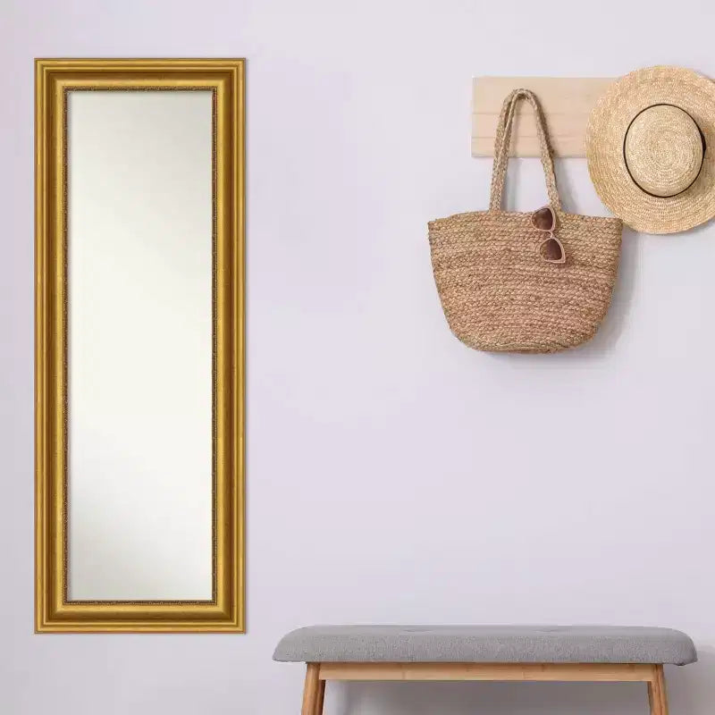 Full Length Wall & Door Mirror - Gold Ornate Frame, 20" x 54"