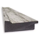 33" x 27" Non-Beveled Crackled Metallic Silver Bathroom Wall Mirror - Rectangle, Polystyrene Frame, Wall Mounted