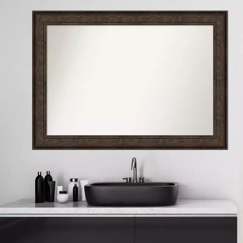 42" x 30" Ridge Bronze Framed Bathroom Wall Mirror