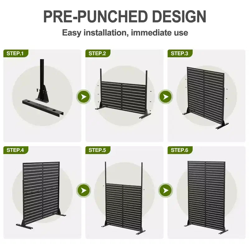 72 inch Galvanized Steel Room Divider Privacy Screen