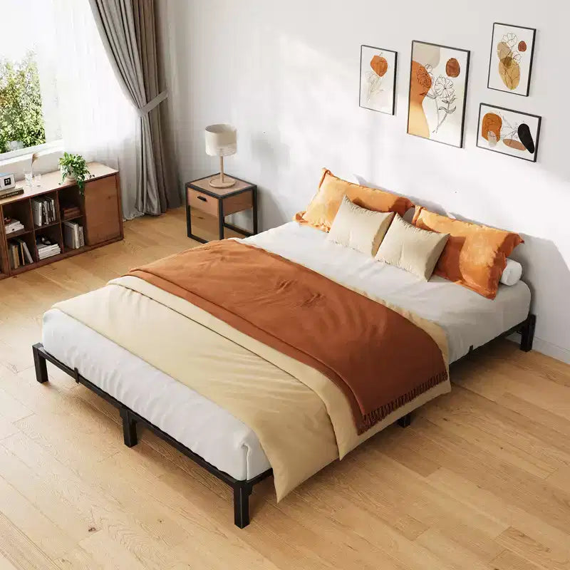 King Size Metal Bed Frame with Iron Slats