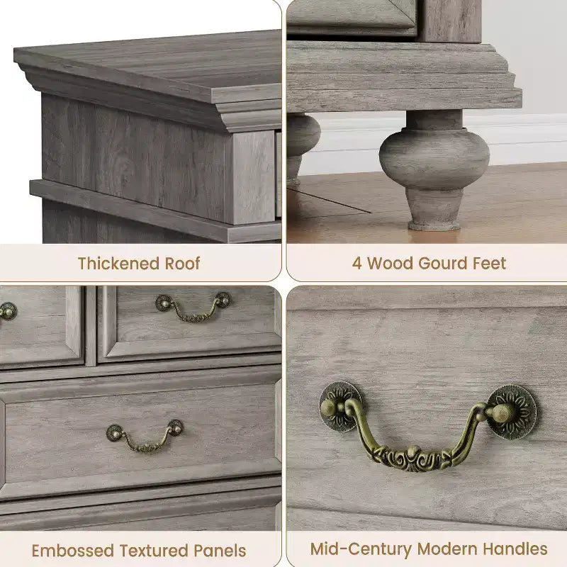 9-Drawer Dresser with Metal Frame