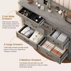 9-Drawer Dresser with Metal Frame