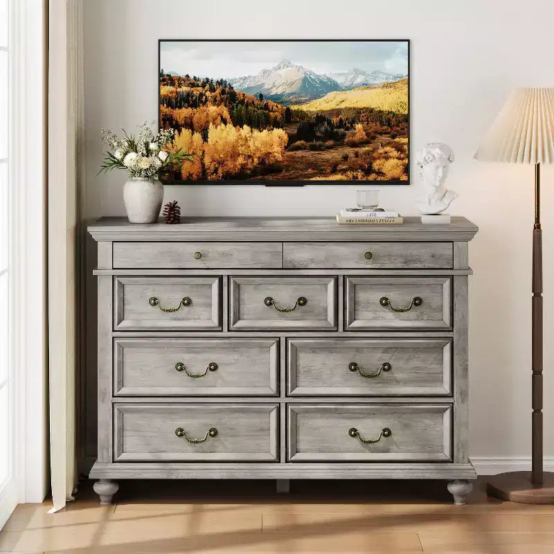 9-Drawer Dresser with Metal Frame