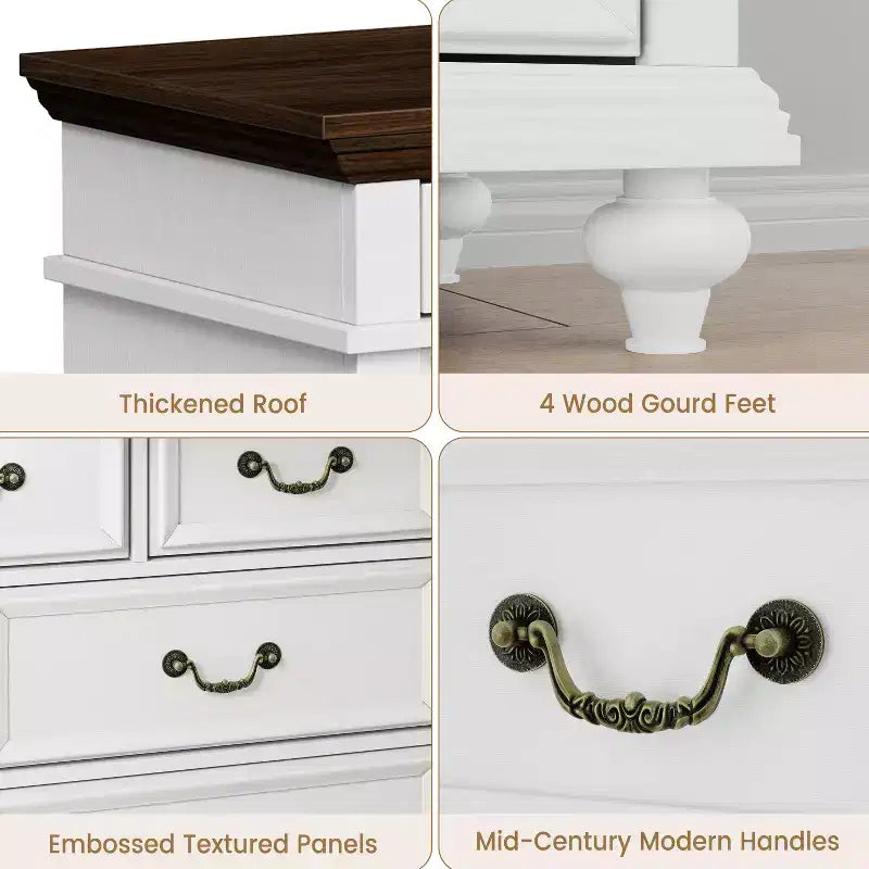 9-Drawer Dresser with Metal Frame